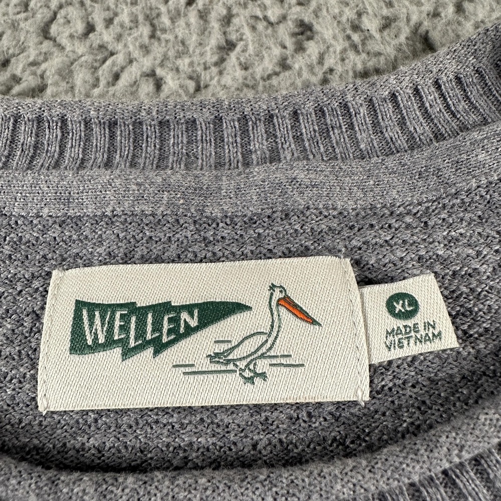 Wellen Huckberry Sweater Mens XL Gray Cotton Cashmere Waffle Knit Pullover - Picture 3 of 11